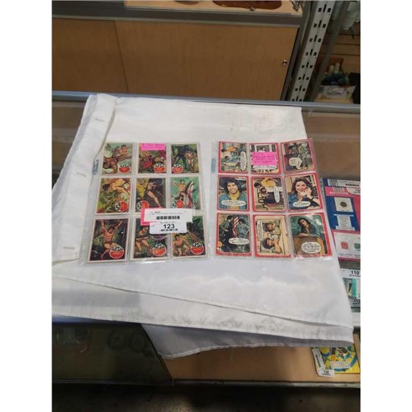 9 1966 TOPPS TARZAN TRADING CARDS PLUS 9 1976 WELCOME BACK KOTTER CARDS WITH JOHN TRAVOLTA