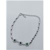 Image 1 : STERLING SILVER FLOWER BRACELET SET W/ EMERALDS AND ACCENTED W/ CZ W/ APPRAISAL $1685