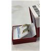 Image 2 : STERLING SILVER YELLOW GOLD PLATED GENUINE BLUE TOPAZ HOOP EARRINGS W/ APPRAISAL $865 - 14 BLUE TOPA