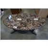 Image 1 : STONE LOOK OVAL COFFEE TABLE