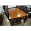 Image 1 : LARGE DINING TABLE WITH LEAF AND 5 LEATHER LOOK CHAIRS - 5 FOOT LONG X 42 INCHES WIDE X 30 TALL