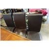 Image 8 : LARGE DINING TABLE WITH LEAF AND 5 LEATHER LOOK CHAIRS - 5 FOOT LONG X 42 INCHES WIDE X 30 TALL
