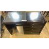 Image 2 : SLIDE OUT GLASSTOP ENDTABLE DESK WITH 3 DRAWERS