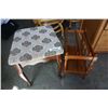 Image 1 : QUEEN ANNE STYLE STOOL AND WOOD MAGAZINE RACK