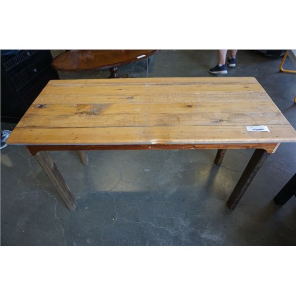 RUSTIC WOOD TABLE - 4 FOOT LONG X 22 INCHES WIDE X 27.5 TALL