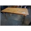 Image 2 : RUSTIC WOOD TABLE - 4 FOOT LONG X 22 INCHES WIDE X 27.5 TALL