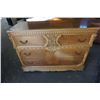 Image 1 : VINTAGE CARVED 3 DRAWER DRESSER - 4 FOOT WIDE X 20 INCHES DEEP X 34 TALL