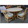 Image 2 : ROUND BAMBOO PATIO TABLE WITH 4 ROLLING CHAIRS - 4 FOOT DIAMETER 27 INCHES TALL