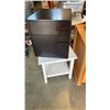 Image 1 : BLACK FILING CABINET ENDTABLE AND WHITE ENDTABLE