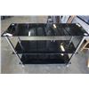 Image 1 : 3 TIER CHROME AND GLASS SHELF