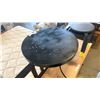 Image 2 : METAL TABLE AND 2 BLACK STOOLS