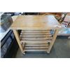 Image 1 : 3 TIER ROLLING WOOD KITCHEN CART