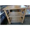 Image 2 : 3 TIER ROLLING WOOD KITCHEN CART