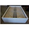 Image 1 : WHITE DOUBLE SIZE BEDFRAME WITH 4 DRAWERS UNDER BED STORAGE AND MATTRESS