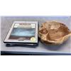 Image 1 : Large wood carved bowl and Classical records