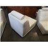 Image 8 : WHITE LEATHER MODULAR SOFA WITH CHAISE AND 2 CHAIRS - CAN ALL BE ONE GIANT SOFA - SOFA 69 INCHES WID