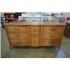 Image 1 : FRUITWOOD 9 DRAWER DRESSER - 66 INCHES WIDE X 20 DEEP X 34.5 TALL