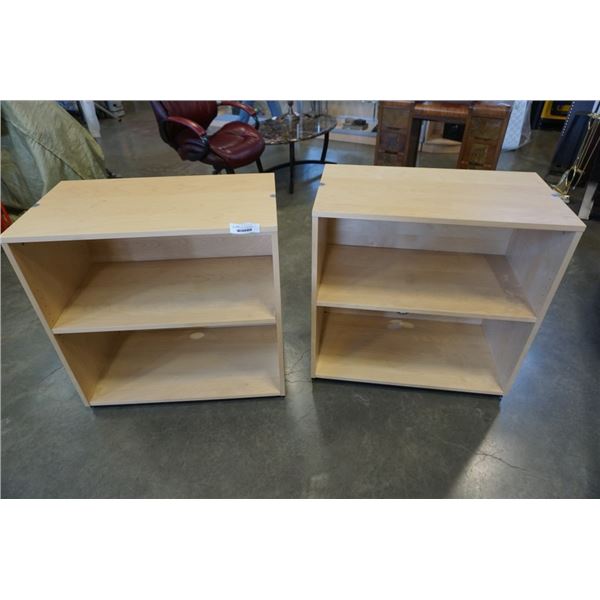 2 MAPLE SHELVES 31 1/2 INCHES WIDE X 17 1/2 DEEP X 32 TALL