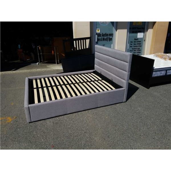 GREY MODERN DOUBLE SIZE STORAGE BED FRAME