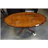 Image 1 : Oval Mahogany Pedestal Coffee Table