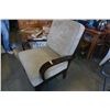 Image 8 : MODERN WOOD FRAMED ARMCHAIR WITH BACK CUSHION