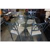 Image 1 : ROUND GLASSTOP DINING TABLE WITH 4 CHAIRS