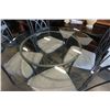 Image 3 : ROUND GLASSTOP DINING TABLE WITH 4 CHAIRS