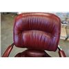 Image 3 : RED LEATHER ROLLING OFFICE CHAIR