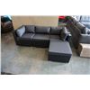 Image 1 : BRAND NEW PREMIUM RATTAN OUTDOOR 4 PIECE MODULAR SECTIONAL SOFA W/ DARK GREY CUSHIONS - RETAIL $1299