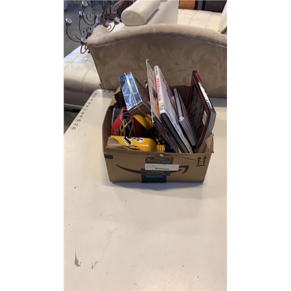 Box of NHL collectibles