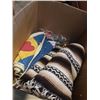 Image 3 : BOX AND TRAY OF AVON COLLECTABLES AND WOVEN BLANKETS