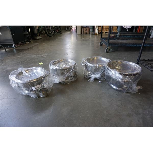 4 CHAFING DISHES