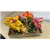 Image 3 : 4 new artificial orchids with tray of collectibles and pedieggs