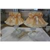 Image 7 : 2 VINTAGE MILK GLASS TABLE LAMPS