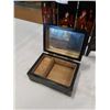 Image 4 : BRASS BOUND EASTERN JEWELLERY BOX AND MINI DIVIDER