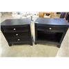 Image 1 : 2 LARGE ESPRESSO NIGHTSTANDS - 1 AND 3 DRAWER - 30.5 INCHES WIDE X 18 DEEP X 31 TALL