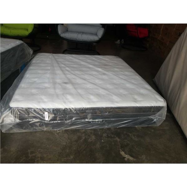 BRAND NEW KINGSIZE BEAUTYREST PLATINUM MATTRESS - BAG RIPPED AND SNAGGED TOP QUILT, DIRT SCUFF AT BO