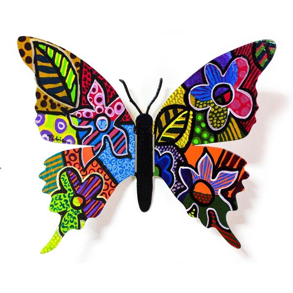 Patricia Govezensky- Original Painting on Cutout Steel "Butterfly CLXIV"