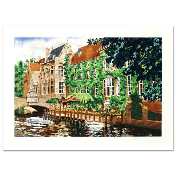 "Open Window in Belgium" Limited Edition Serigraph by Juan Medina, Numbered and Hand Signed with Cer