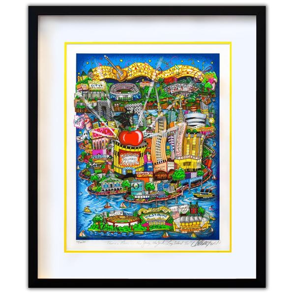 Charles Fazzino- 3D Construction Silkscreen Serigraph "There's Music... New Jersey, New York, Long I