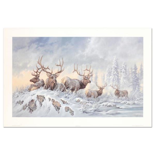 Larry Fanning (1938-2014), "Solstice Rendezvous - Elk" Limited Edition Lithograph, Numbered and Hand