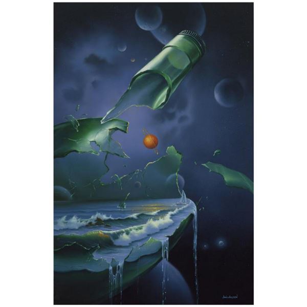 Jim Warren, "Drift Glass" Hand Signed, Artist Embellished AP Limited Edition Giclee on Canvas with C