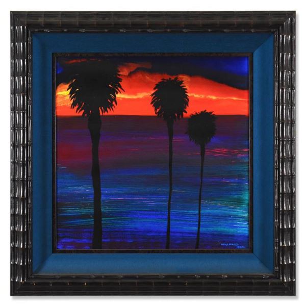 Wyland, "Cali" Framed Original Oil Painting on Canvas, Hand Signed with Letter of Authenticity.