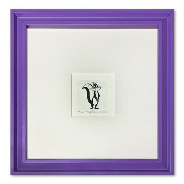 "Penelope Pussycat" Framed Limited Edition Etching with Hand-Tinted Color and Numbered.