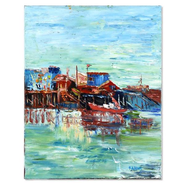 Elliot Fallas, "New England Vista" Original Oil Painting on Canvas, Hand Signed with Letter of Authe