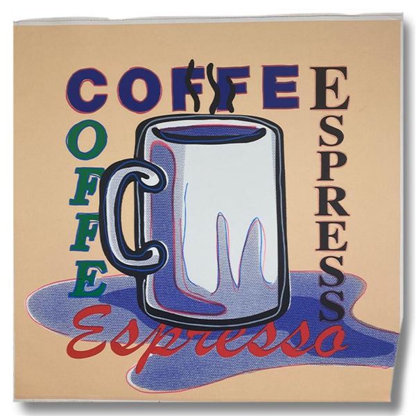 Steve Kaufman (1960-2010)  ESPRESSO  Hand Signed and Numbered Limited Edition Hand Pulled silkscreen