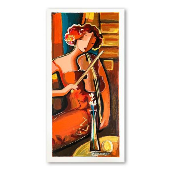 Michael Kerzner,  The Violinist  Hand Signed Limited Edition Serigraph on Paper with Letter of Authe