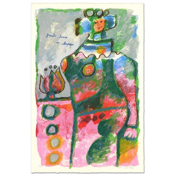 Theo Tobiasse (1927-2012), "Grande Dame au Chapeau" Limited Edition Lithograph, Numbered 86/310 and 