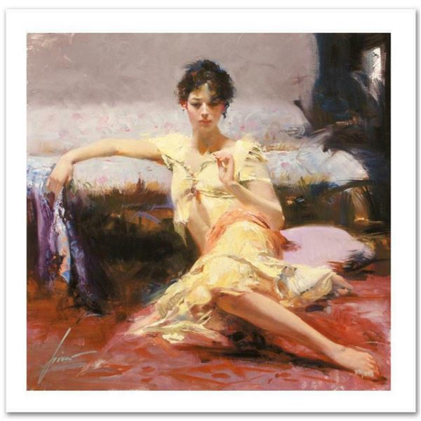Pino (1939-2010) "Parisian Girl" Limited Edition Giclee. Numbered and Hand Signed; Certificate of Au