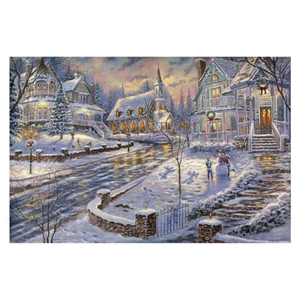 Robert Finale, "Christmas Snow" Hand Signed, Artist Embellished AP Limited Edition on Canvas with CO